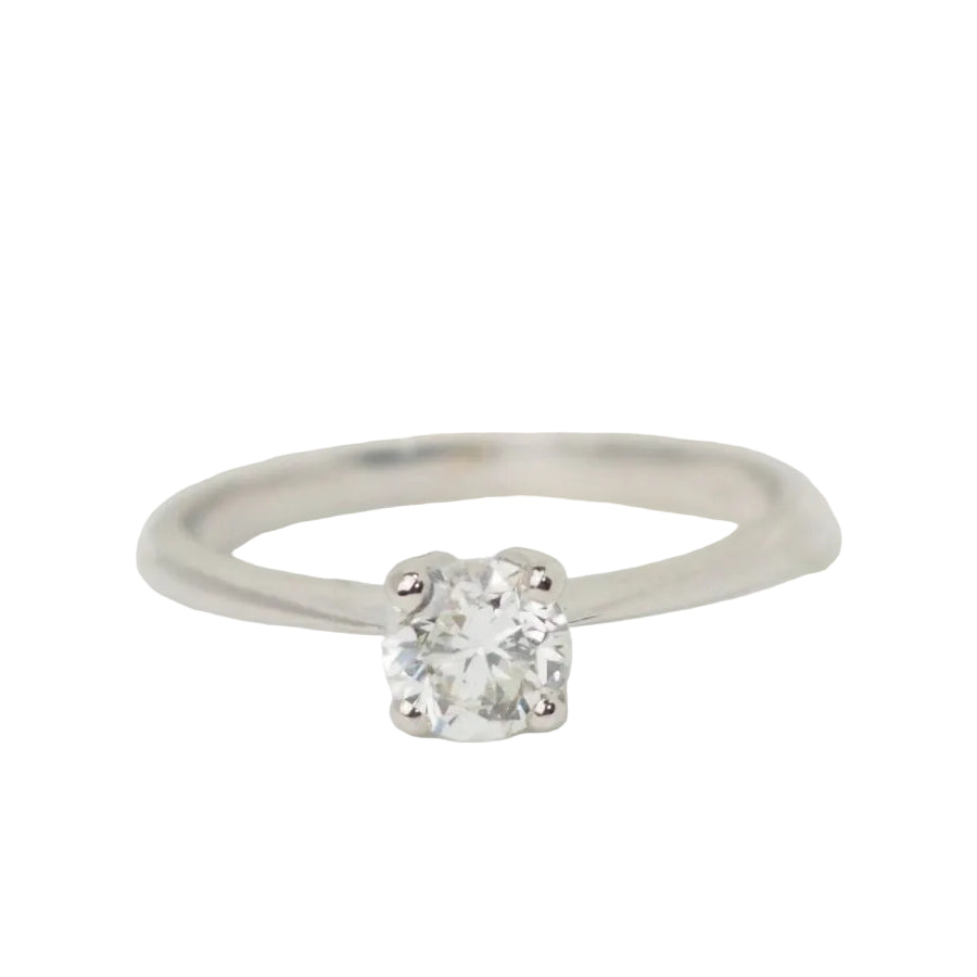 Bague solitaire en or blanc et diamant 0.51ct - Castafiore