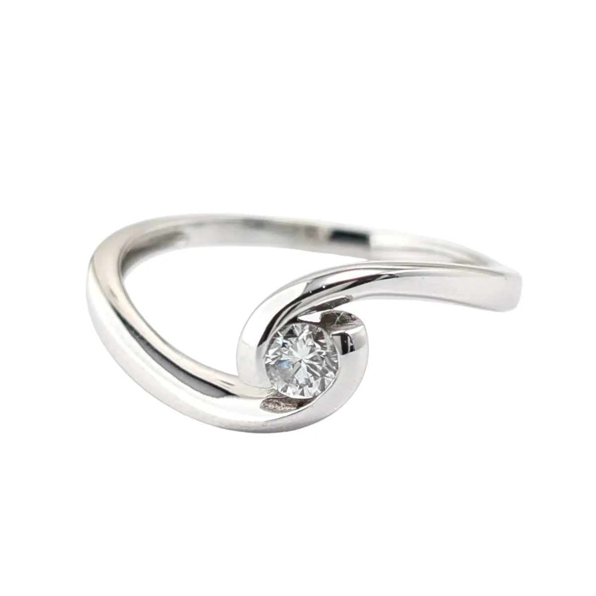 Bague Solitaire en or blanc et diamant - Castafiore