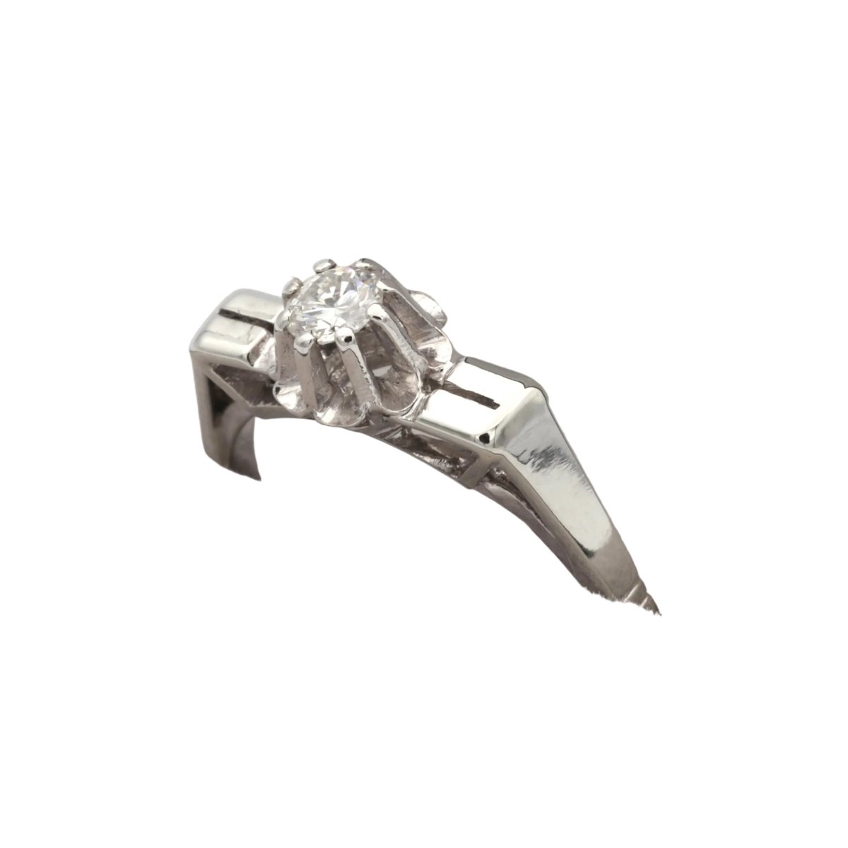 Bague Solitaire en or blanc et diamant - Castafiore