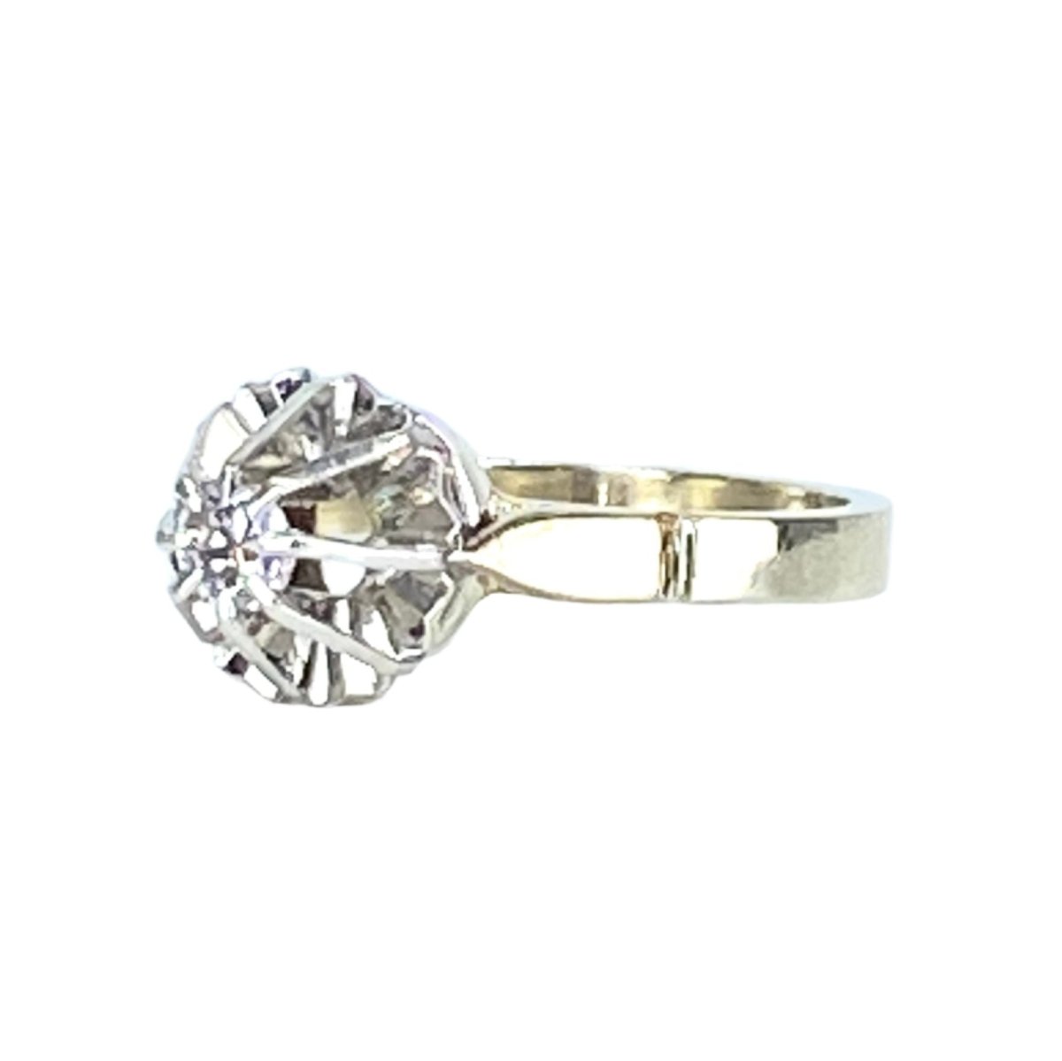 Bague solitaire en or blanc et diamant - Castafiore