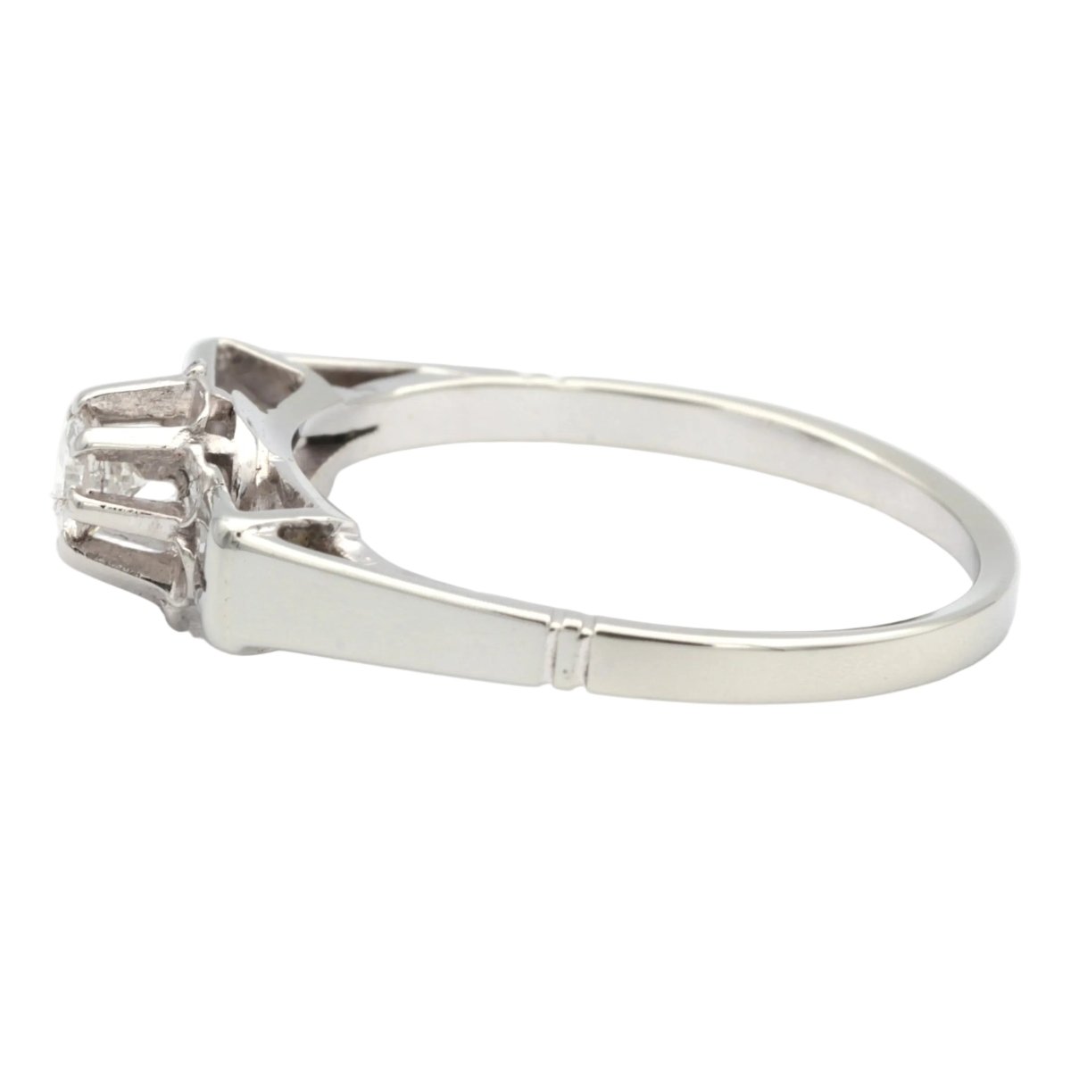 Bague Solitaire en or blanc et diamant - Castafiore