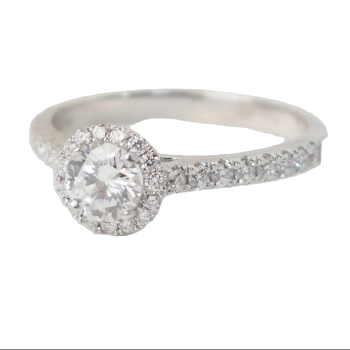 Bague solitaire en or blanc et diamant - Castafiore