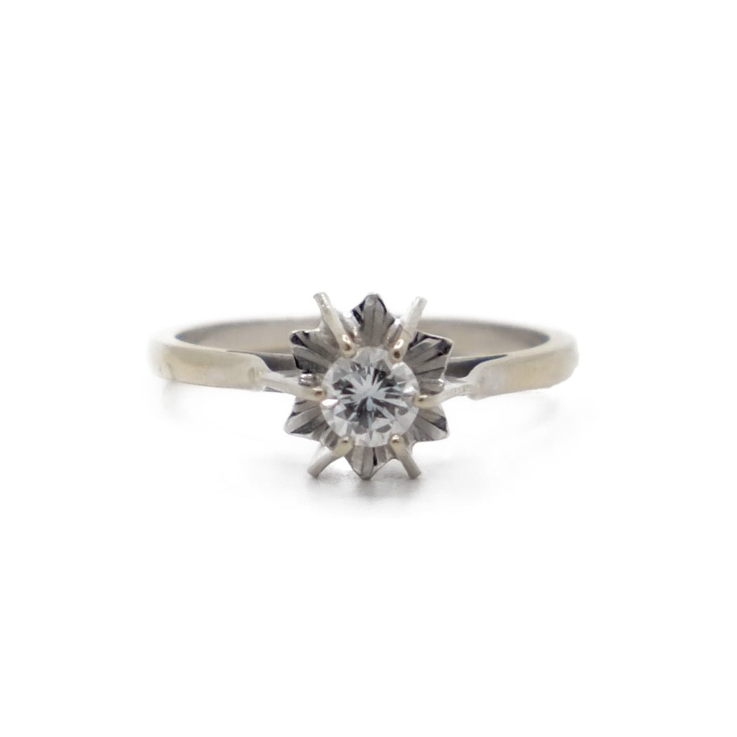 Bague Solitaire en or blanc et diamant - Castafiore