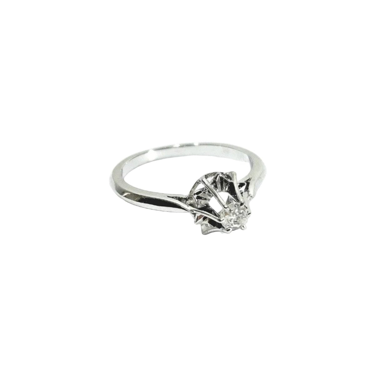 Bague Solitaire en or blanc et diamant - Castafiore