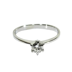 Bague Solitaire en or blanc et diamant - Castafiore