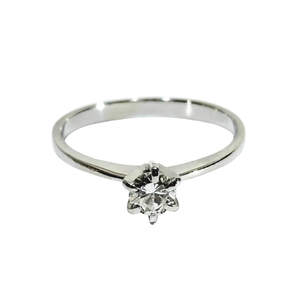 Bague Solitaire en or blanc et diamant - Castafiore