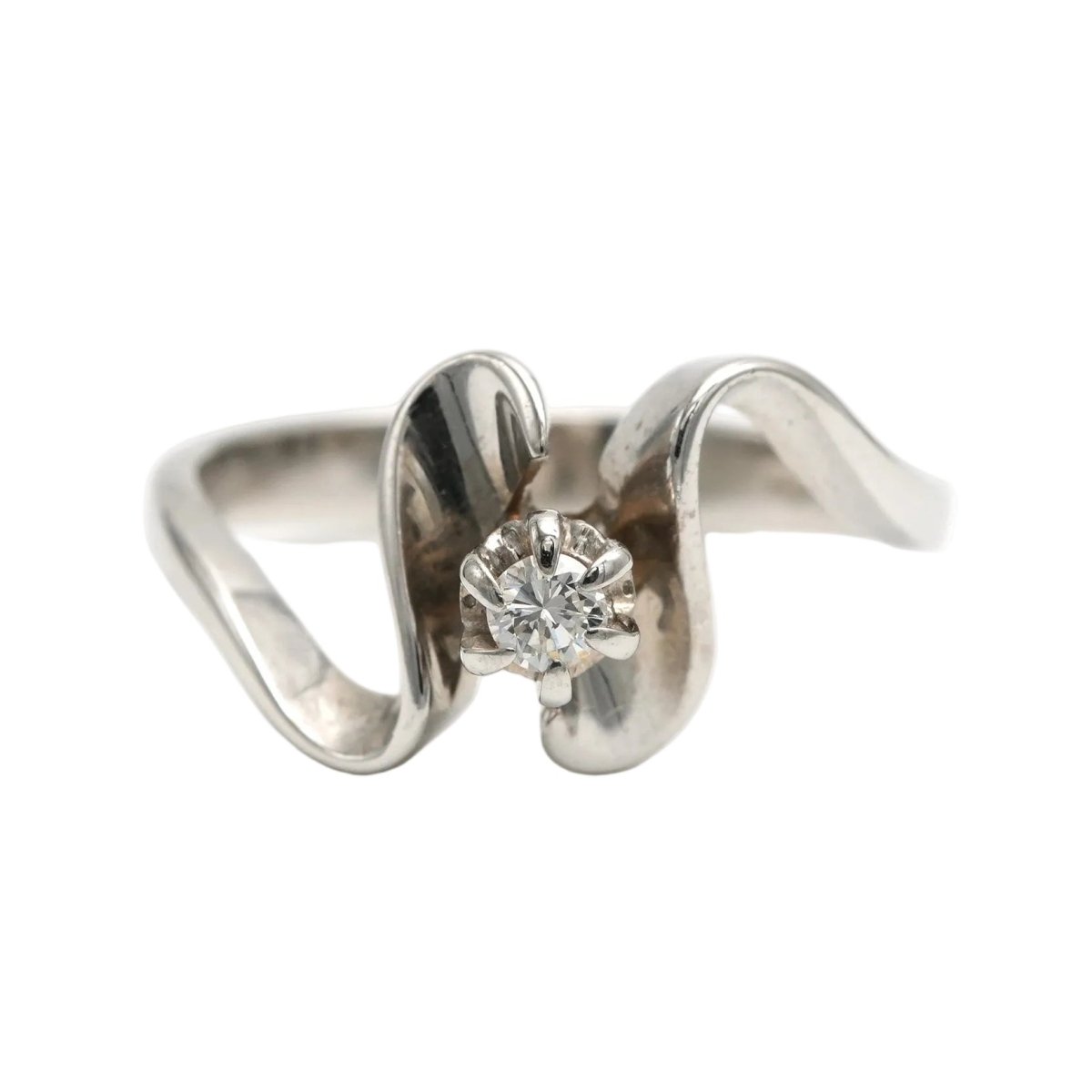 Bague Solitaire en or blanc et diamant - Castafiore