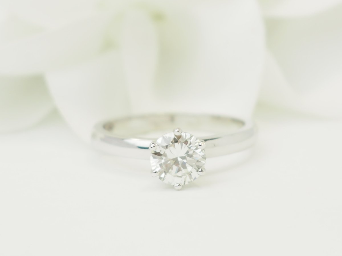 Bague Solitaire en or blanc et diamant - Castafiore