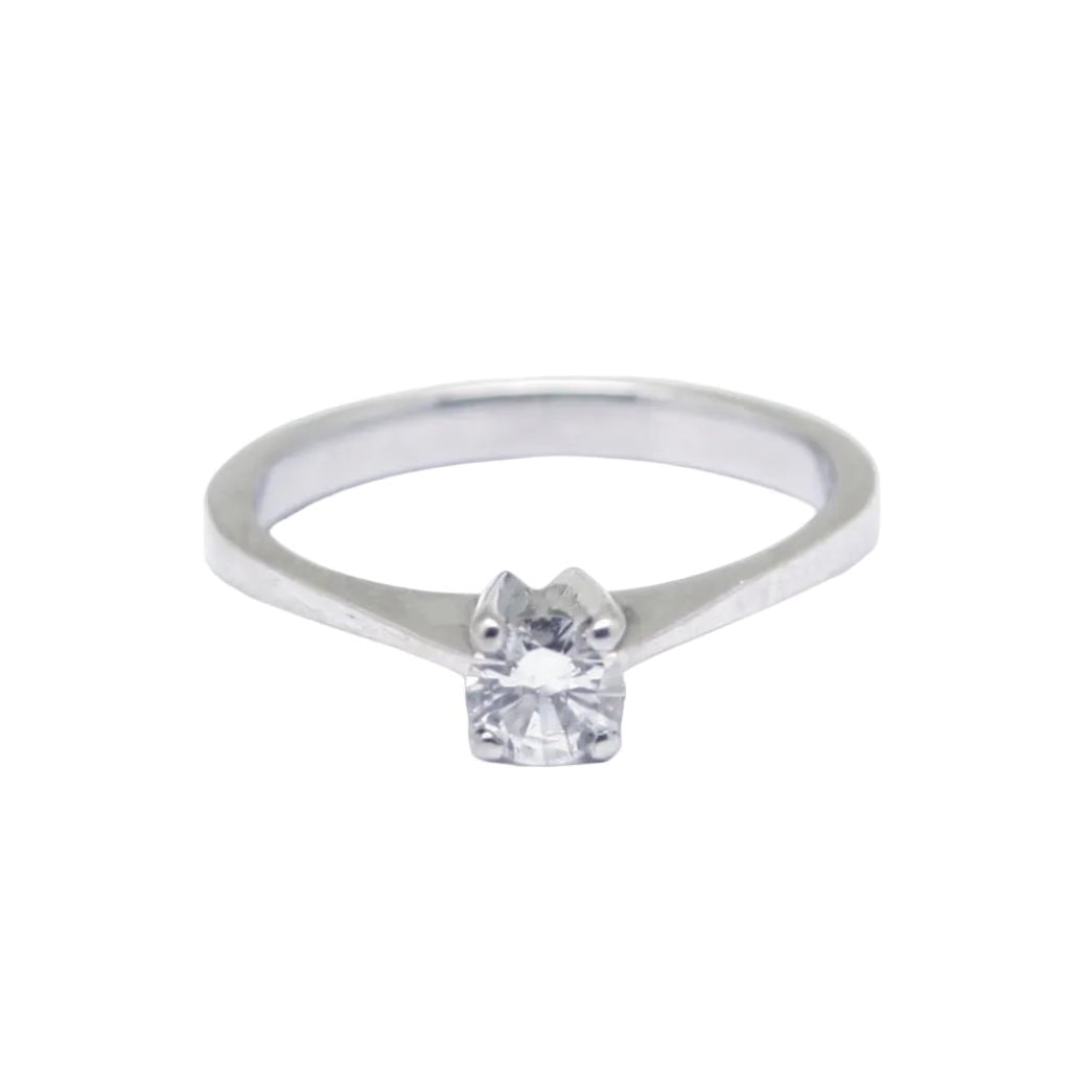 Bague Solitaire en or blanc et diamant - Castafiore