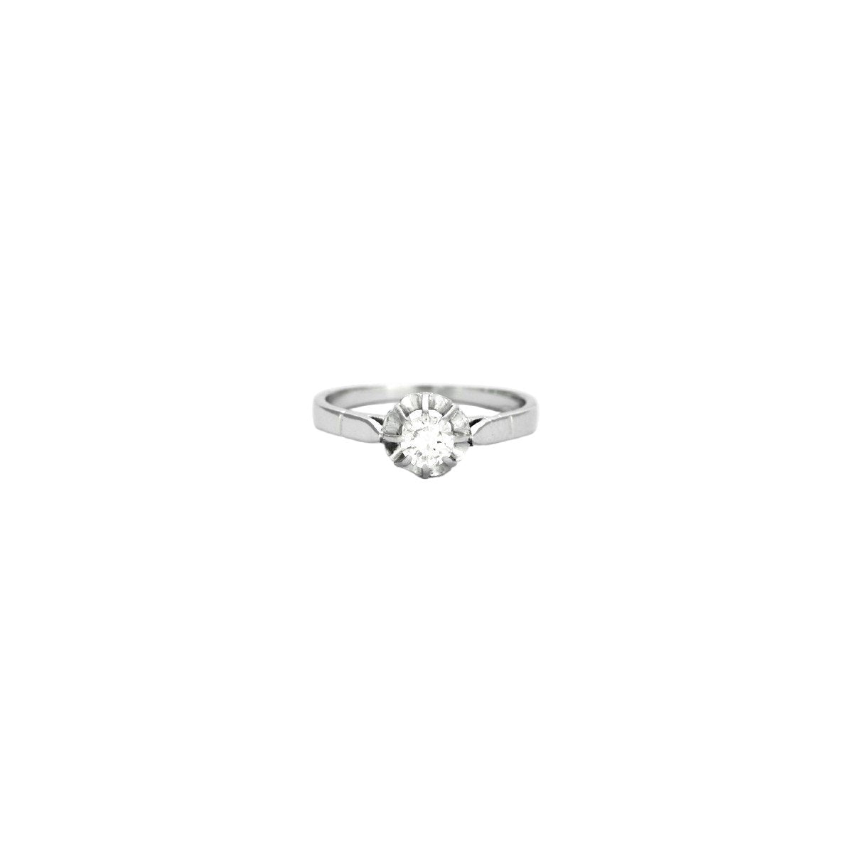 Bague Solitaire en or blanc et diamant - Castafiore