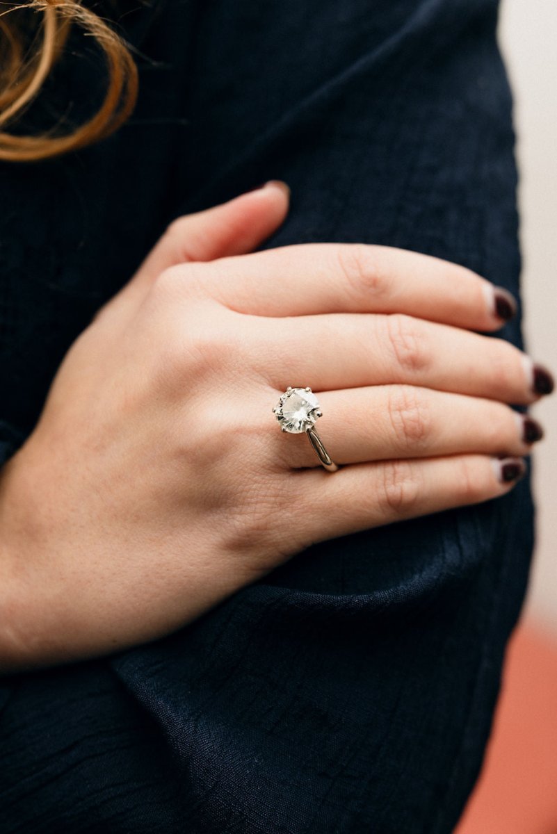 Bague Solitaire en or blanc et diamant - Castafiore