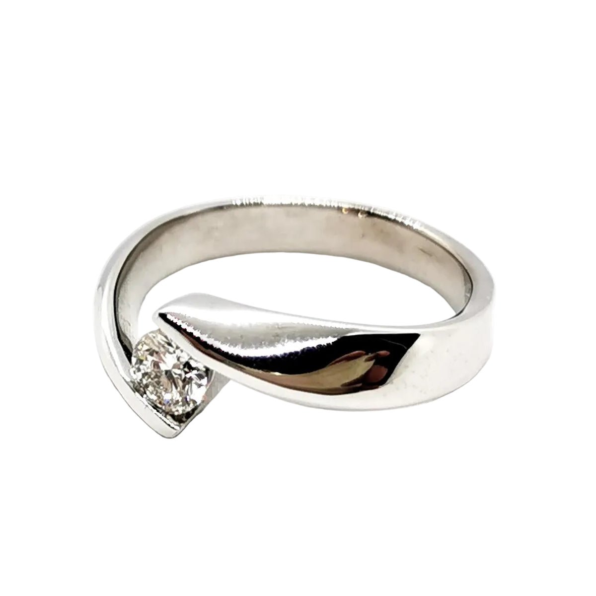 Bague Solitaire en or blanc et diamant - Castafiore