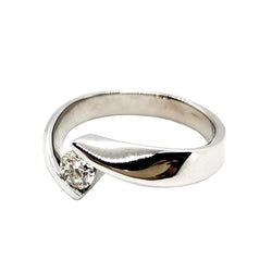 Bague Solitaire en or blanc et diamant - Castafiore