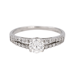 Bague Solitaire en or blanc et diamant - Castafiore