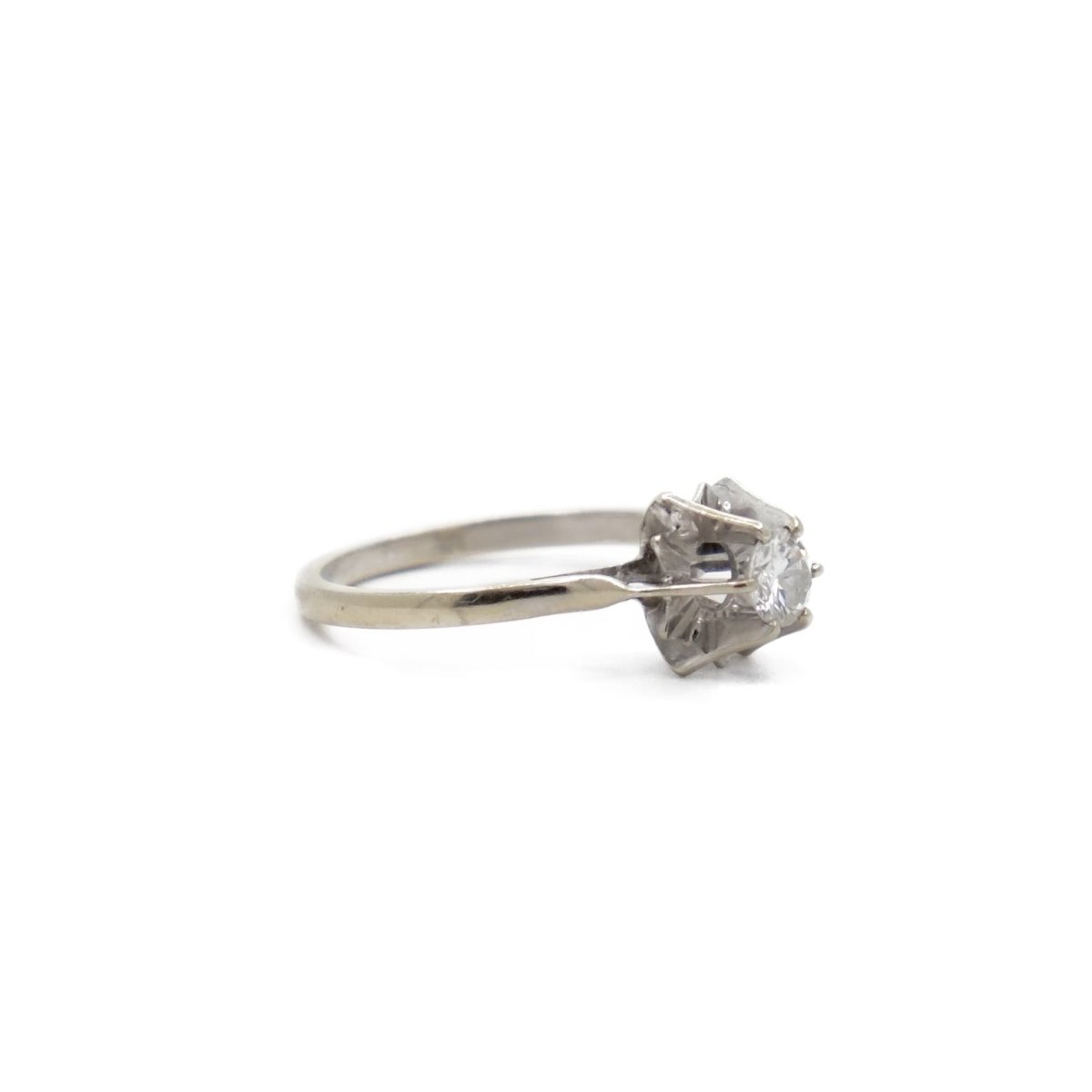 Bague Solitaire en or blanc et diamant - Castafiore