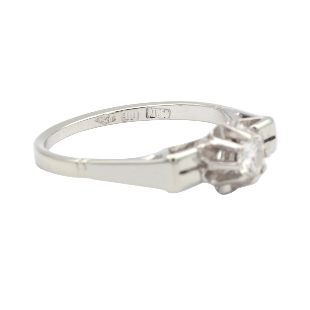 Bague Solitaire en or blanc et diamant - Castafiore