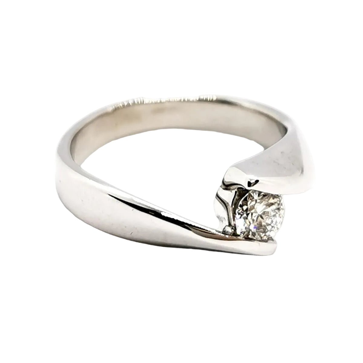 Bague Solitaire en or blanc et diamant - Castafiore