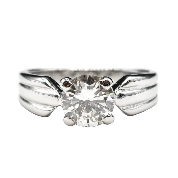 Bague Solitaire en or blanc et diamant - Castafiore