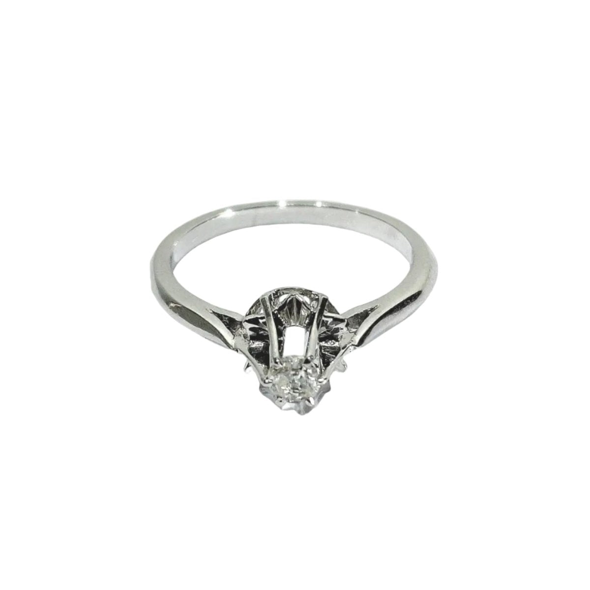 Bague Solitaire en or blanc et diamant - Castafiore