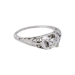 Bague Solitaire en or blanc et diamant - Castafiore