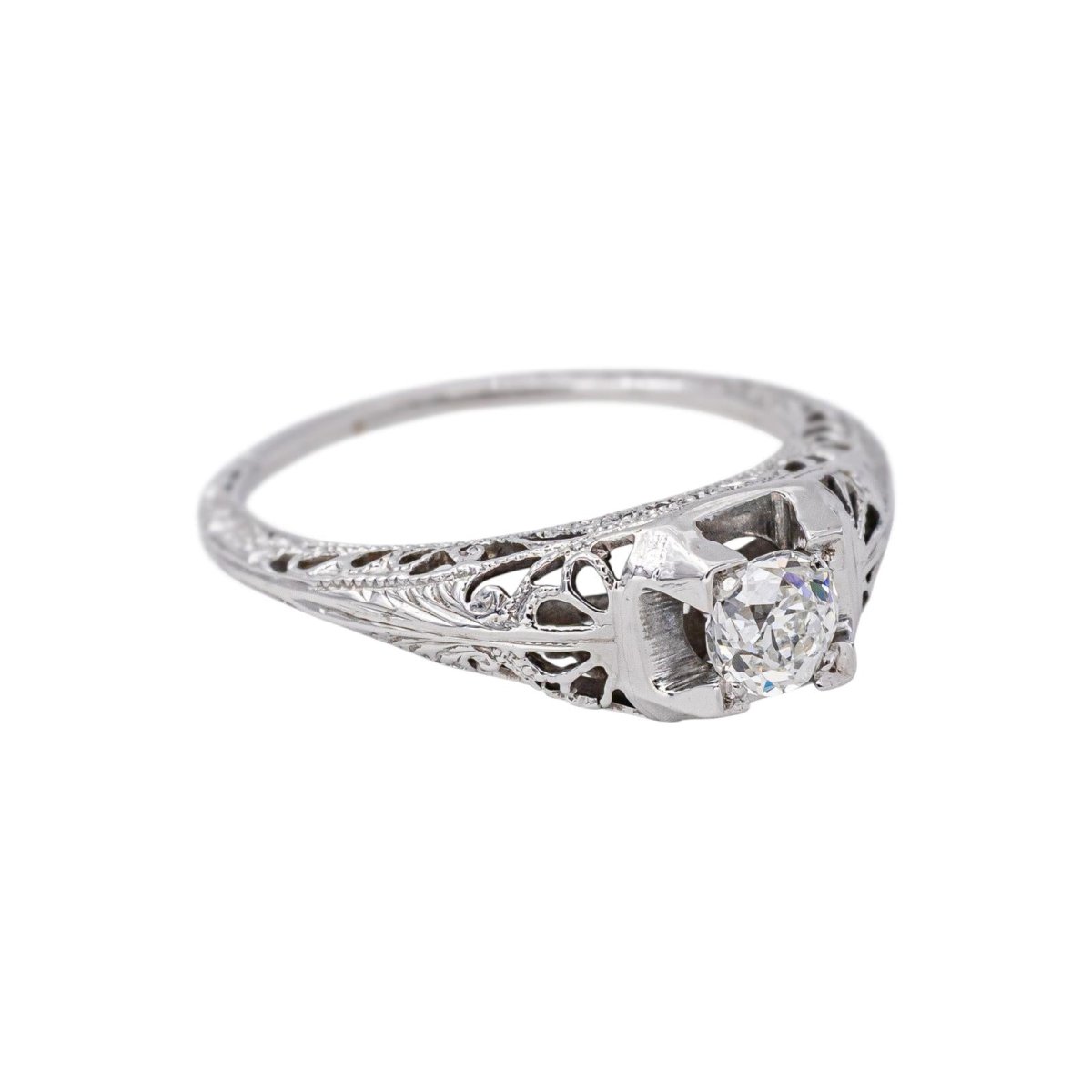 Bague Solitaire en or blanc et diamant - Castafiore
