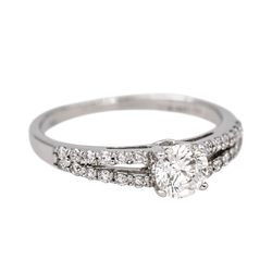 Bague Solitaire en or blanc et diamant - Castafiore