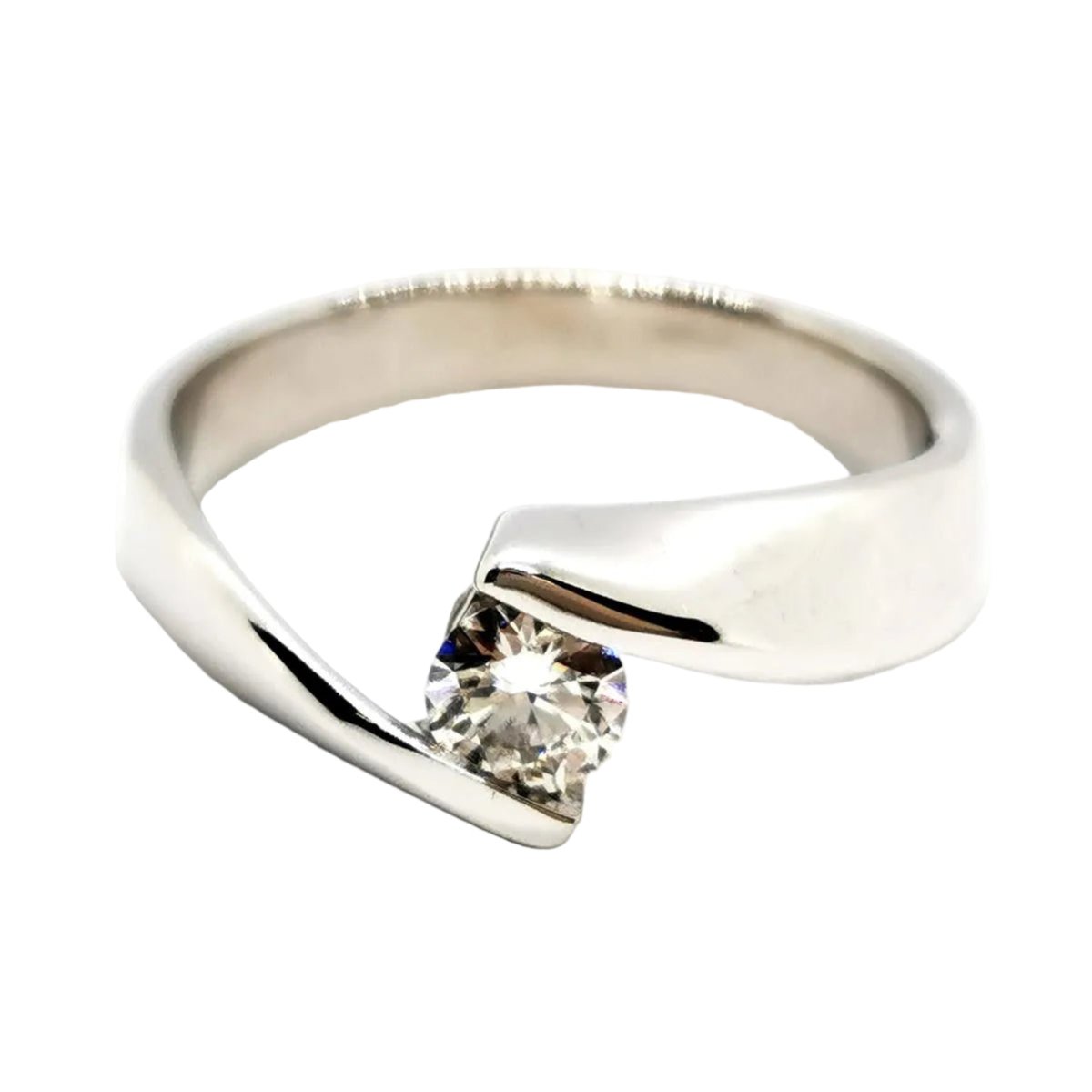 Bague Solitaire en or blanc et diamant - Castafiore