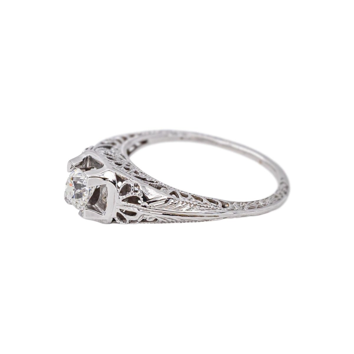 Bague Solitaire en or blanc et diamant - Castafiore