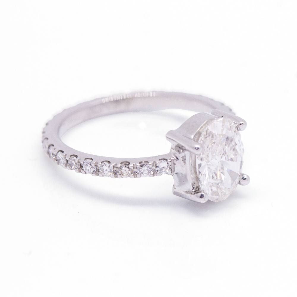 Bague Solitaire en or blanc et diamant - Castafiore