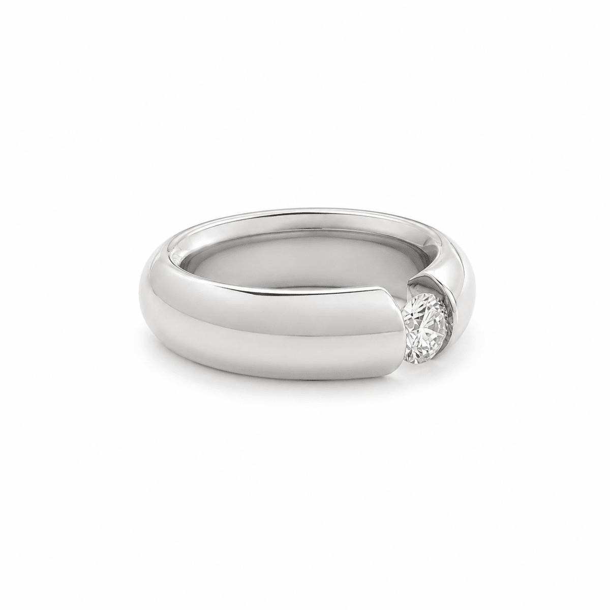 Bague Solitaire en or blanc et diamant - Castafiore