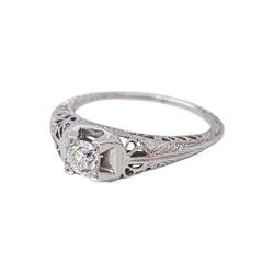 Bague Solitaire en or blanc et diamant - Castafiore