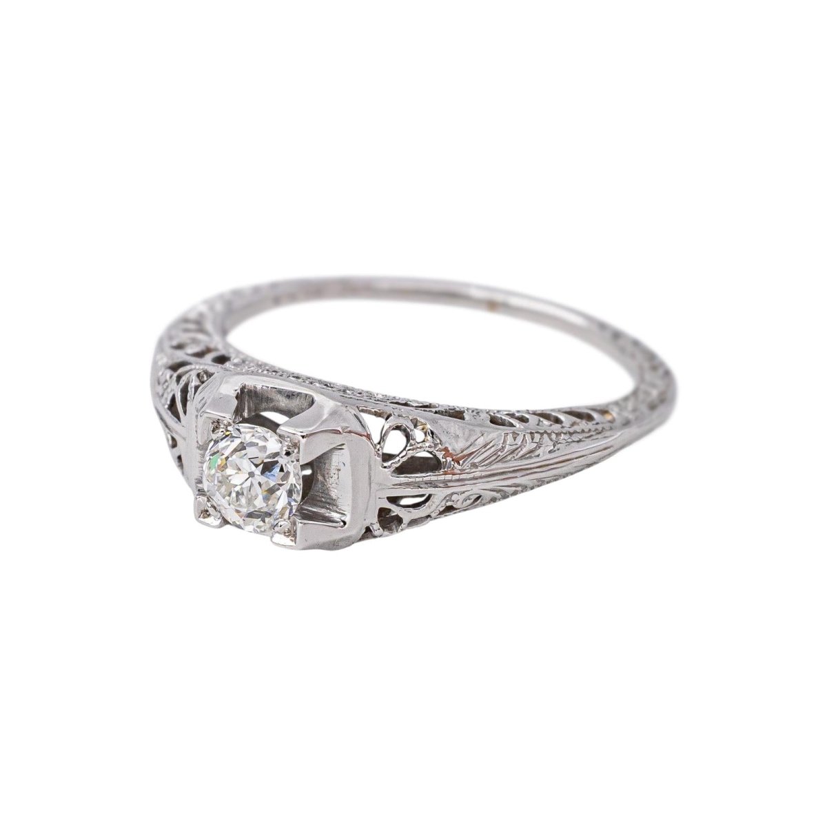 Bague Solitaire en or blanc et diamant - Castafiore