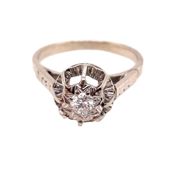 Bague Solitaire en or blanc et diamant - Castafiore