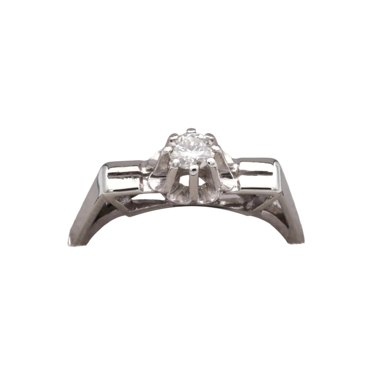 Bague Solitaire en or blanc et diamant - Castafiore