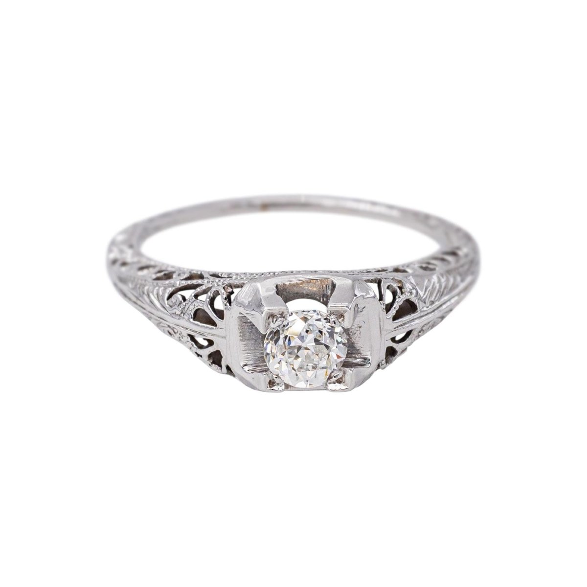 Bague Solitaire en or blanc et diamant - Castafiore