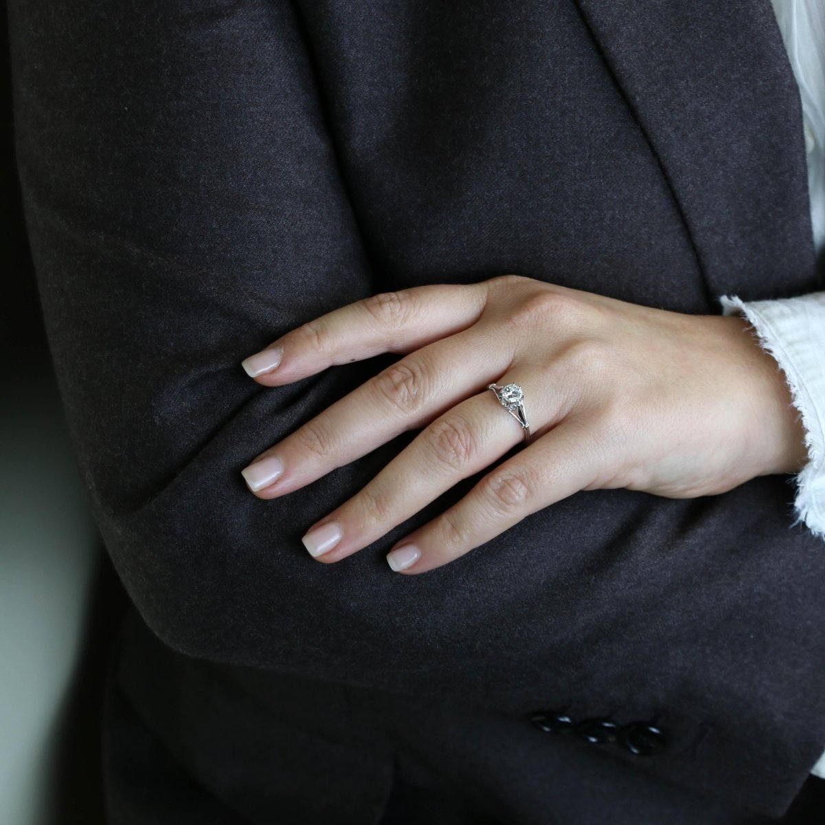 Bague Solitaire en or blanc et diamant - Castafiore