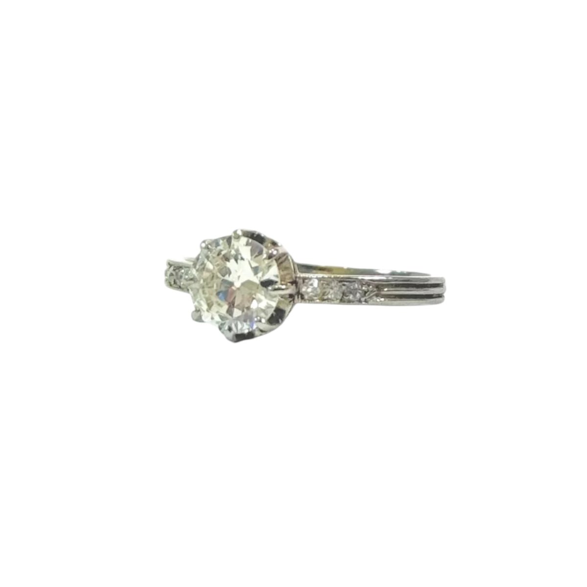 Bague Solitaire en or blanc et diamant - Castafiore