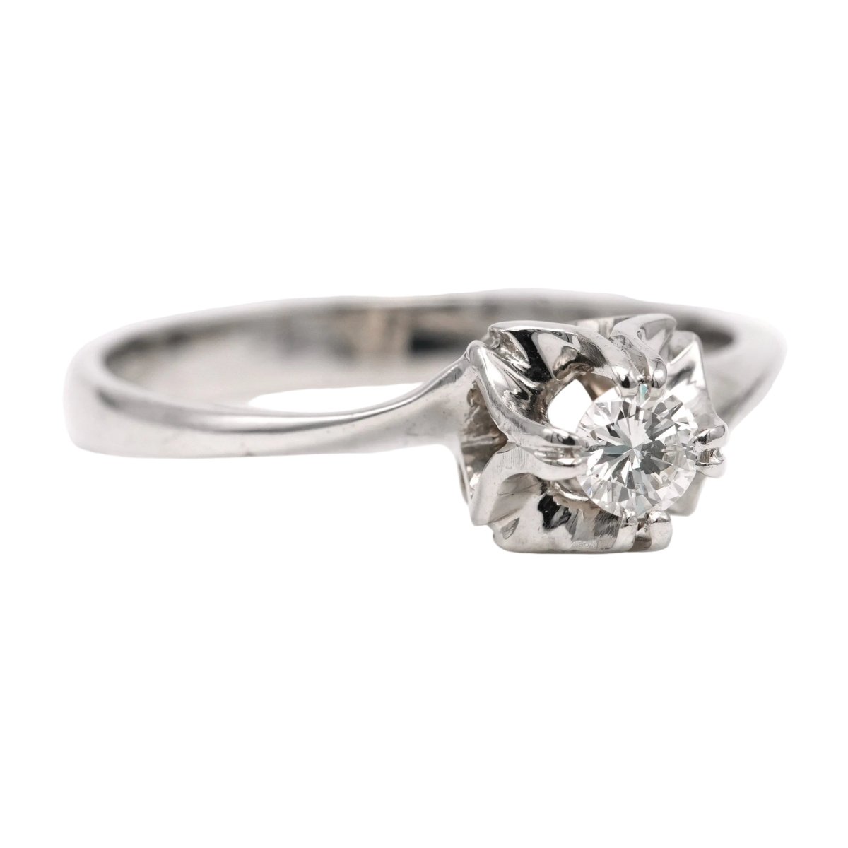 Bague Solitaire en or blanc et diamant - Castafiore