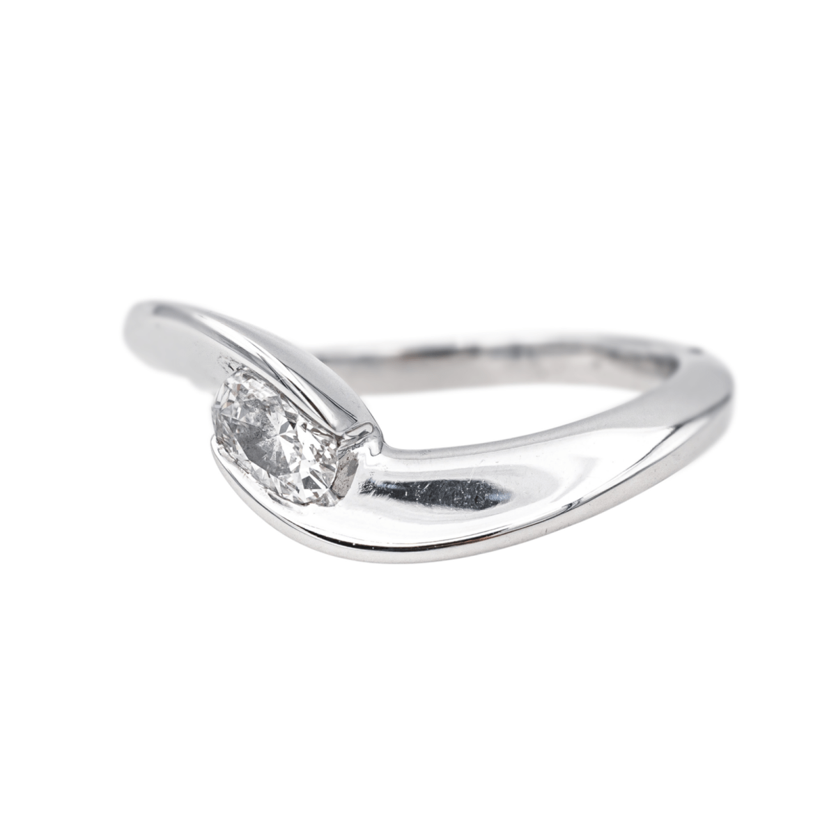 Bague Solitaire en or blanc et diamant - Castafiore