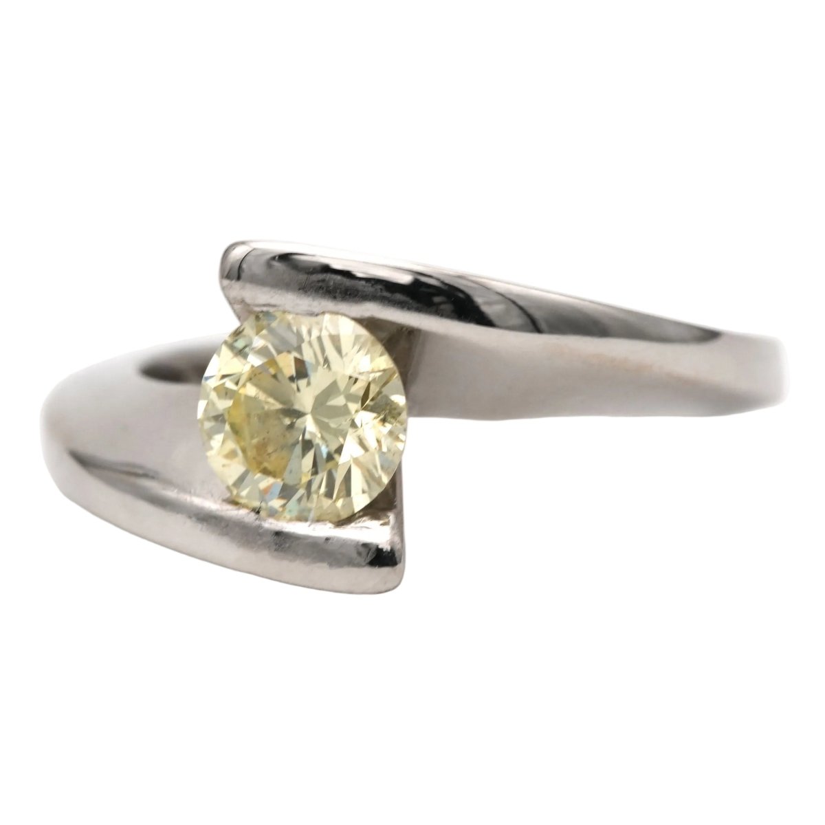 Bague Solitaire en or blanc et diamant - Castafiore