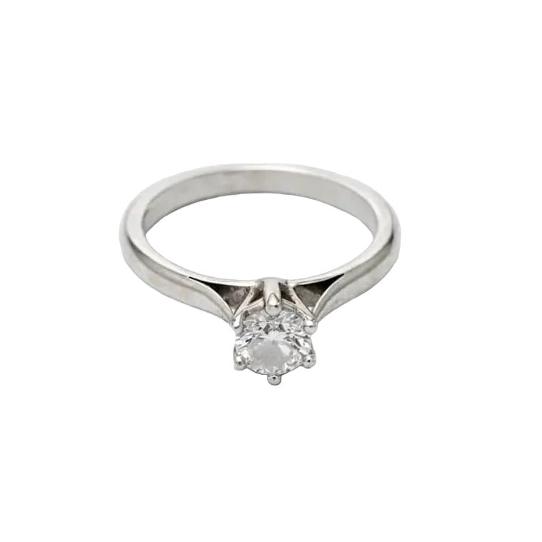 Bague Solitaire en or blanc et diamant - Castafiore