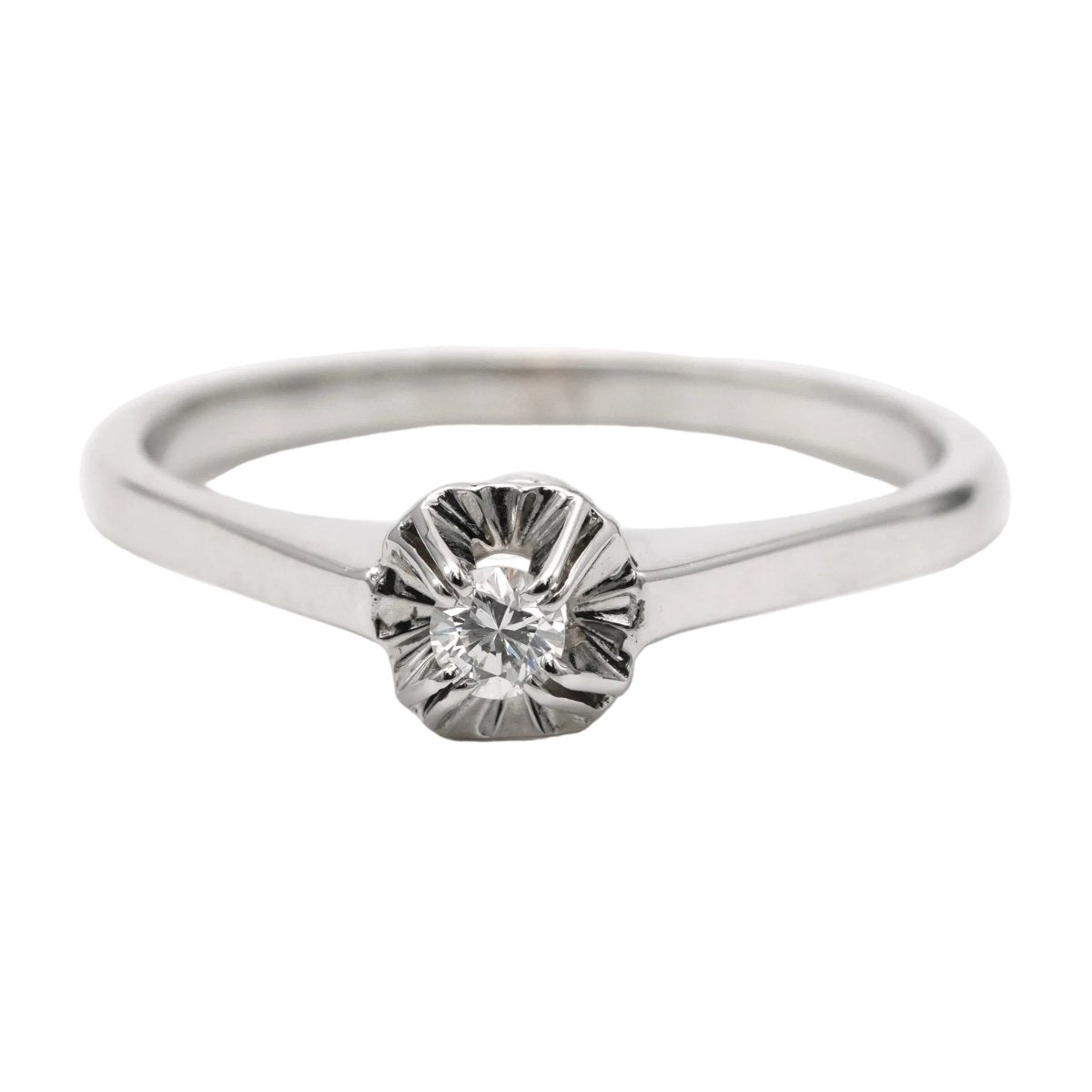 Bague Solitaire en or blanc et diamant - Castafiore