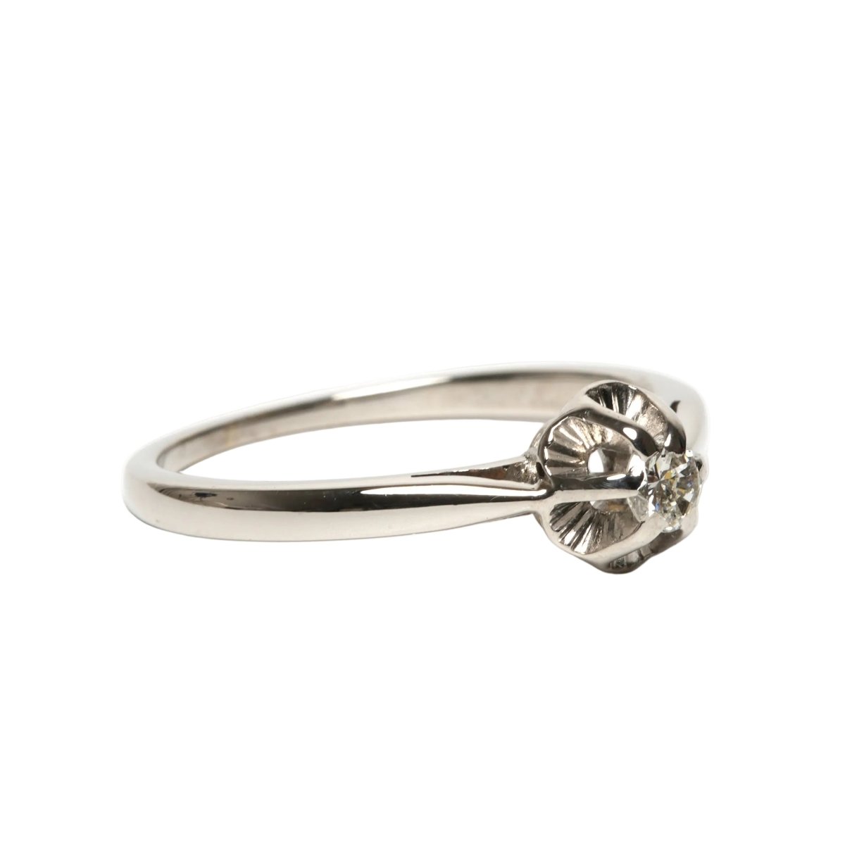 Bague Solitaire en or blanc et diamant - Castafiore