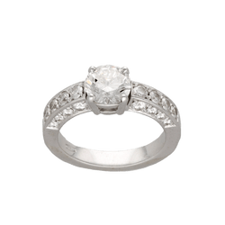 Bague Solitaire en or blanc et diamant - Castafiore