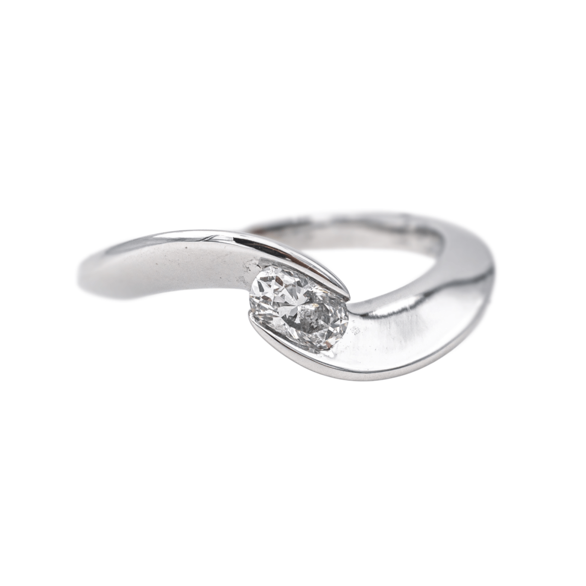 Bague Solitaire en or blanc et diamant - Castafiore