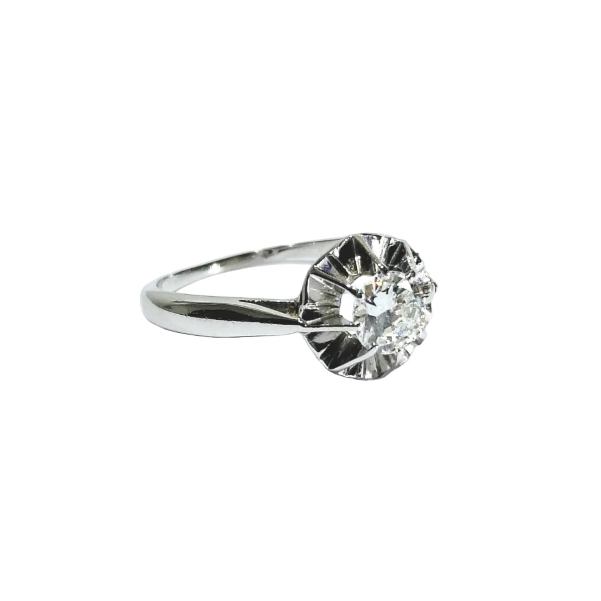 Bague Solitaire en or blanc et diamant - Castafiore