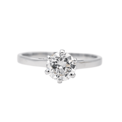 Bague Solitaire en or blanc et diamant - Castafiore