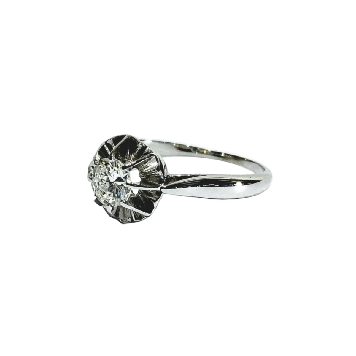 Bague Solitaire en or blanc et diamant - Castafiore