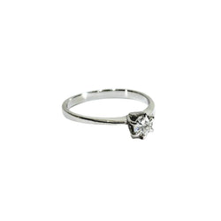 Bague Solitaire en or blanc et diamant - Castafiore
