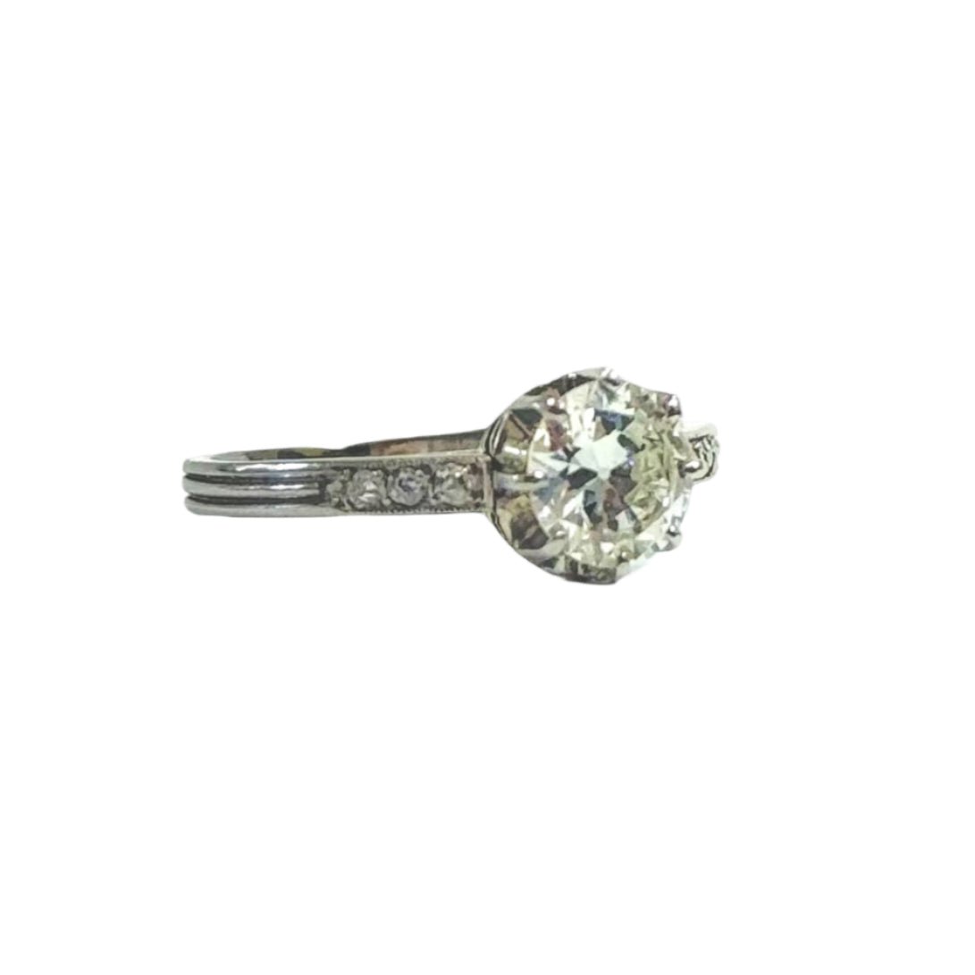 Bague Solitaire en or blanc et diamant - Castafiore